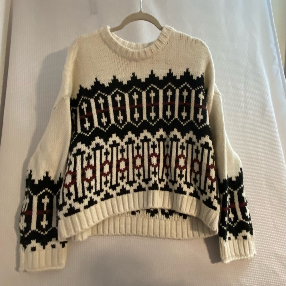 Cozy Cream Patterned Sweater Lou & Grey